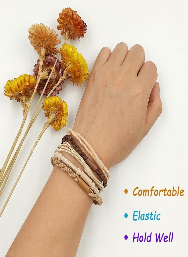 lyfLux 40 Pcs Boho Hair Tie Bracelets Set - Dual Use as Hair Elastics & Wrist Accessories for Women, No Damage Soft Braided Hair Bands (Multi-Color) - Image 2