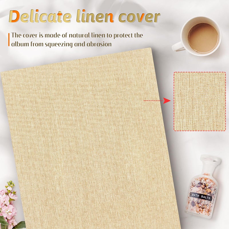 Popotop Photo Album 4x6 1000 Pockets for Wedding Gifts Linen Hardcover Picture Albums for Family Anniversary Baby Vacation Pictures - Image 2