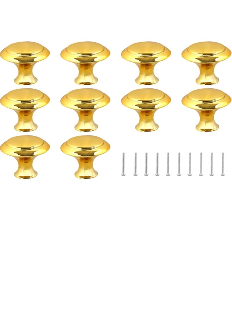 10-Piece Drawer Knobs - 27mm Golden Cabinet Knobs and Pulls for Dresser, Kitchen, and Cabinet Drawers - Image 1