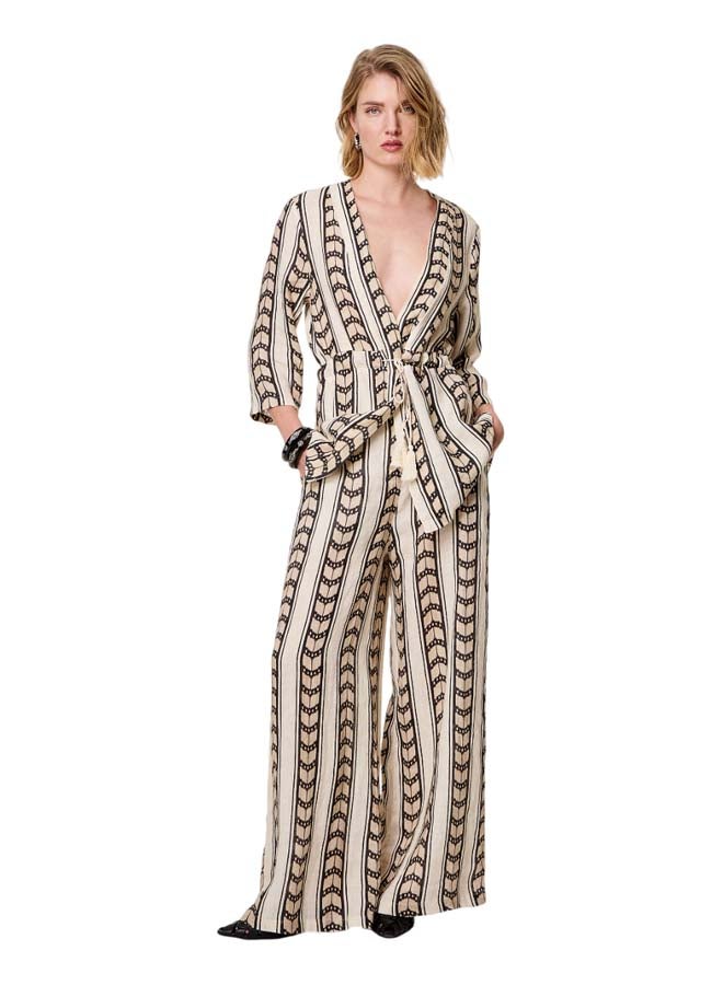 BSB Linen printed trousers - Image 1