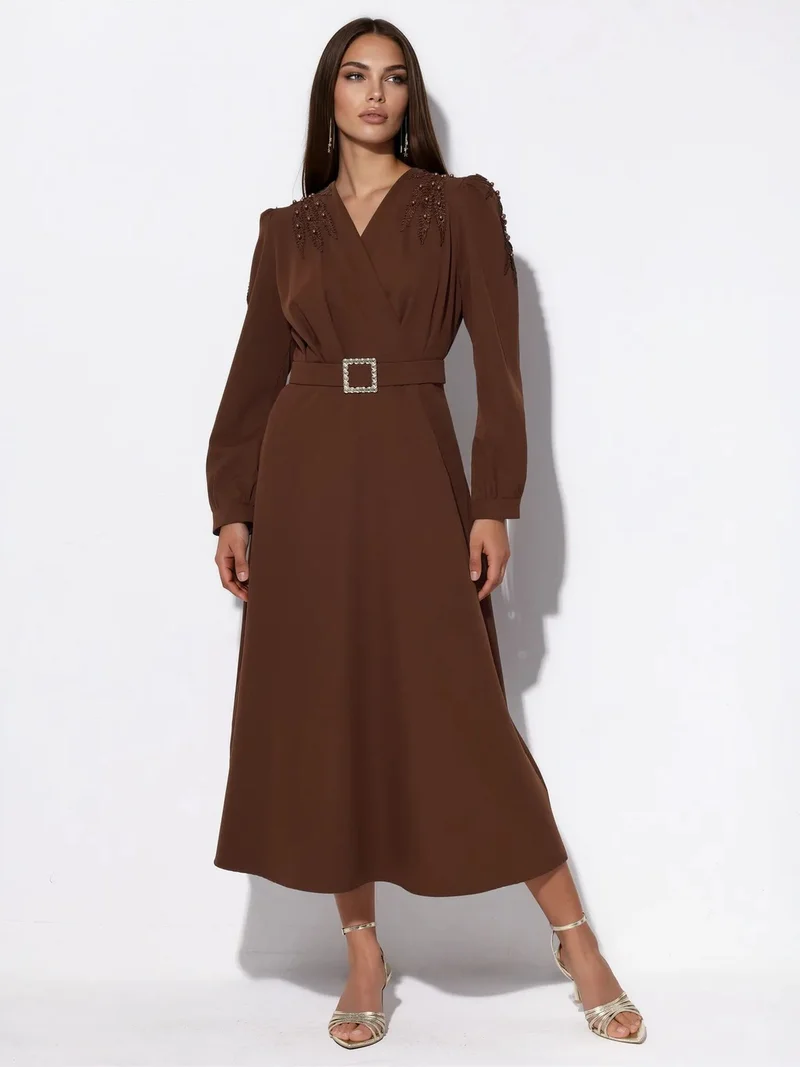 جينيفر Belted A-line Midi Dress