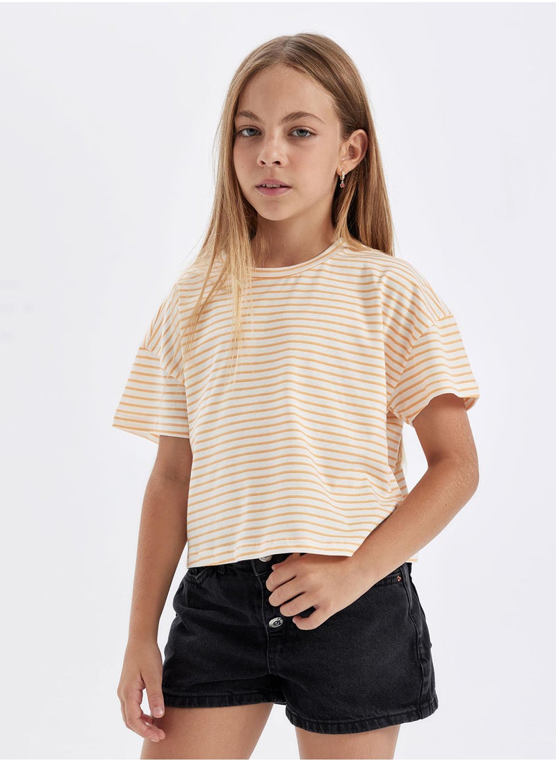 DeFacto - Cropped Crew Neck Printed 2-Pack Short Sleeve T-Shirt - Image 1