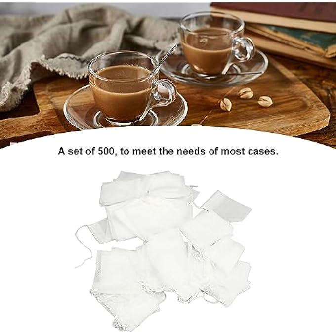 Sorandy 500 Pcs Disposable Tea Bags With Drawstring  Unbleached Empty Filter Bags For Loose Leaf Tea Fabric Infuser - Image 5