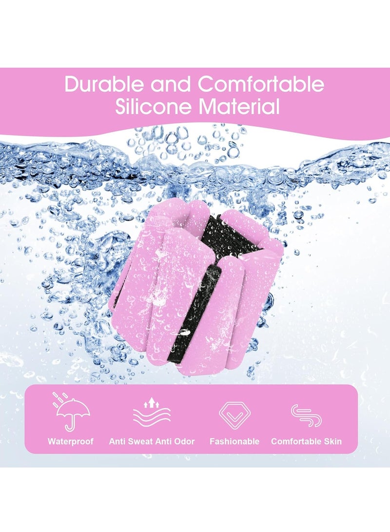 Generic Wrist Weights Set of 2, Adjustable Wrist and Ankle Weights Set, Unisex, Wearable Silicone Wrist Straps for Yoga, Dance, Pilates, Swimming, Aerobics, Aerobics, Gym, 2 lbs (Pink) - Image 2