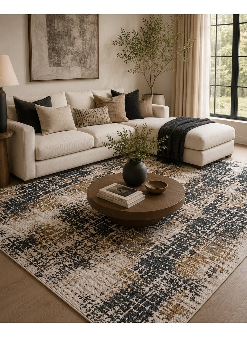Home auraa Carpet Rug  – Size 160 x 220 cm – 5.25x7.26 ft | Urban loom Design - Multi Color | Ideal Carpet for Living Room, Bedroom, Office, Hallway - Image 2