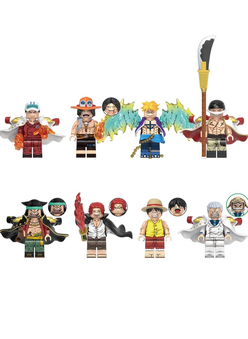 One Piece Anime Style Minifigure Model Assembly Building Block toys eight sets