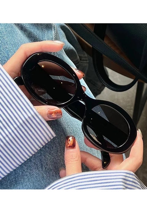 Women's sunglasses retro cat eye black high-end glasses