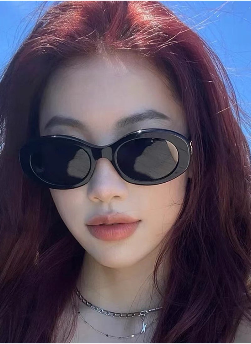 Women's sunglasses retro cat eye black high-end glasses