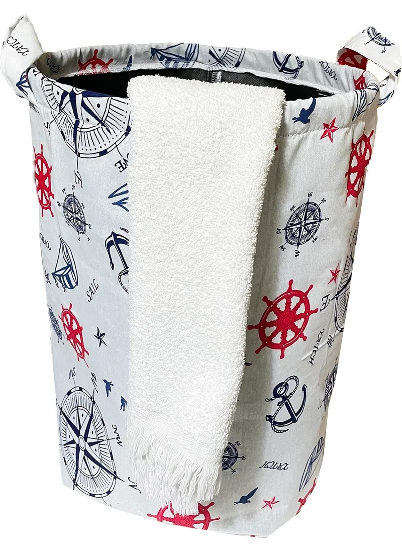 Nelson Laundry Basket Double Fabric Foldable Basket-Marin