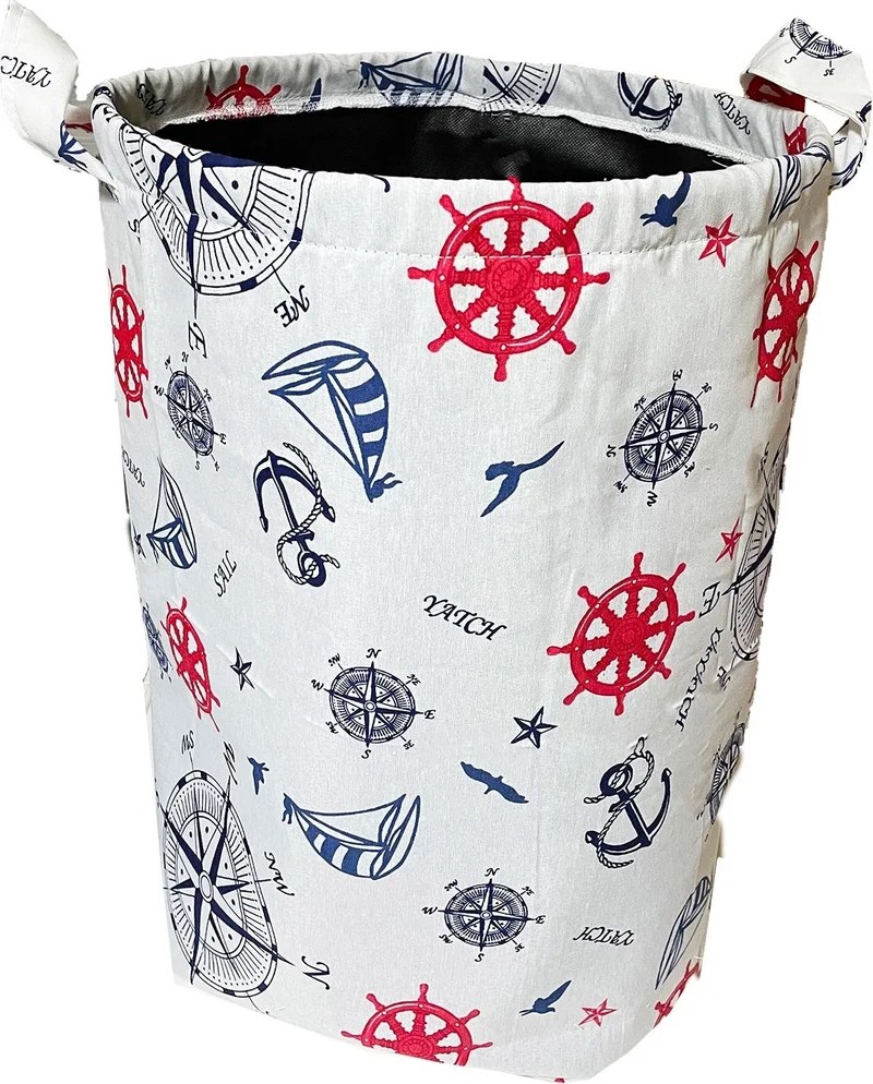 Nelson Laundry Basket Double Fabric Foldable Basket-Marin