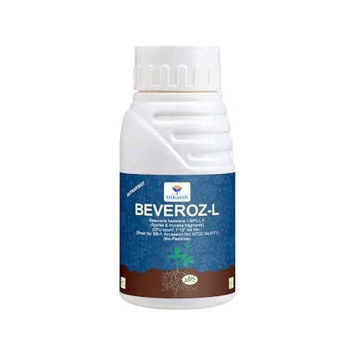 Utkarsh Beauveria Bassiana 1 x 10^8 CFU/ml min. | Western Flower Thrips, Liquid Fungicides for Plants, Home Garden | Beveroz-L (250 ml; Pack of 1) - Image 1
