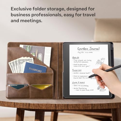 CoBak Premium PU Leather Case for Kindle Scribe 10.2", TouchPad D10, Boox Note Air 3, Folio Cover with Pen Holder, Auto Sleep/Wake, Card Slots & File Folders for Business, Not for Remarkable - Image 2