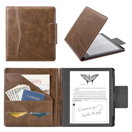 CoBak Premium PU Leather Case for Kindle Scribe 10.2", TouchPad D10, Boox Note Air 3, Folio Cover with Pen Holder, Auto Sleep/Wake, Card Slots & File Folders for Business, Not for Remarkable - Image 1