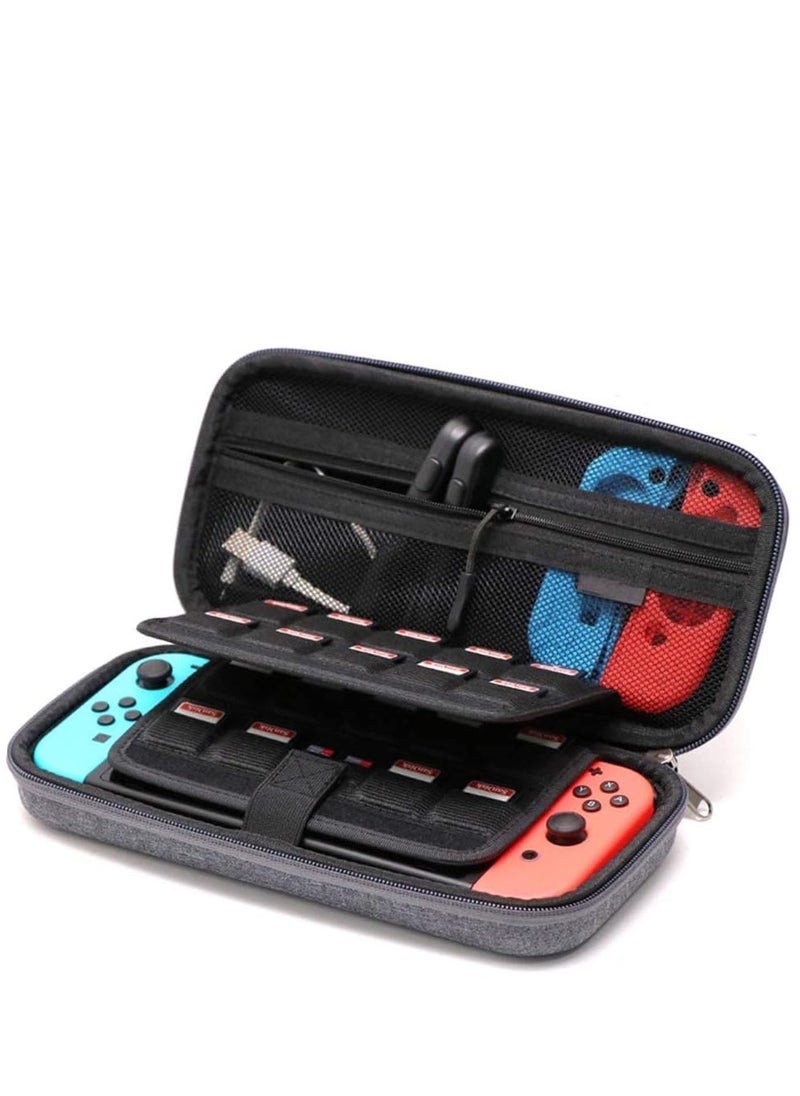 KASTWAVE Carrying Case Compatible with Nintendo Switch/Switch OLED/Switch Lite with 2 Pack Tempered Glass Screen Protectors, Waterproof Design with 10 Game Card Slots & Accessory Pocket for Travel  - Image 2