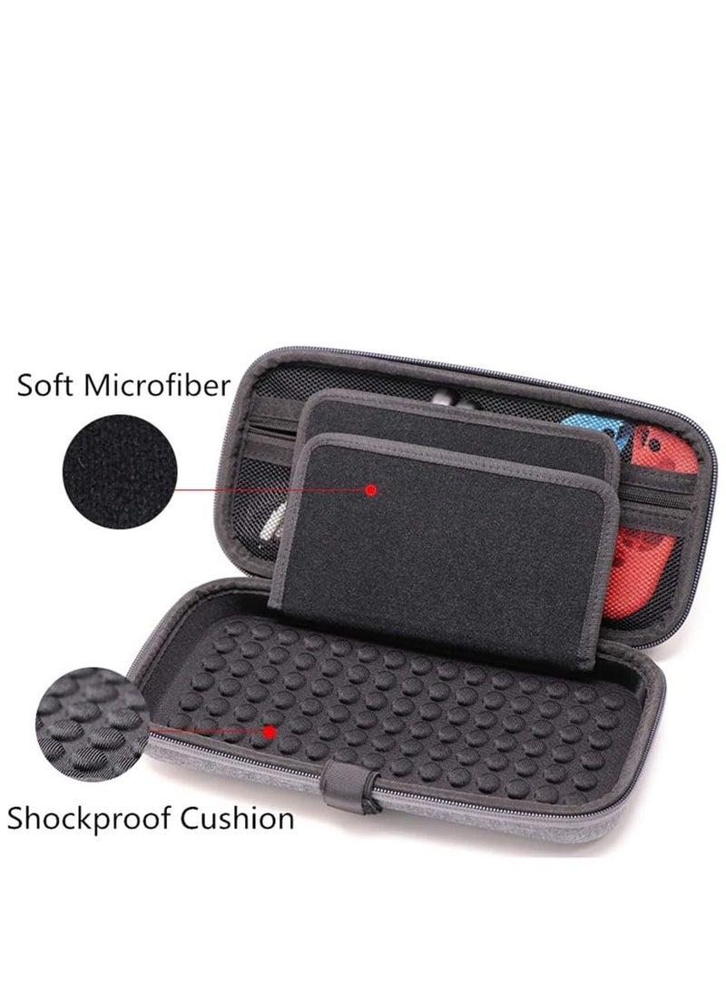 KASTWAVE Carrying Case Compatible with Nintendo Switch/Switch OLED/Switch Lite with 2 Pack Tempered Glass Screen Protectors, Waterproof Design with 10 Game Card Slots & Accessory Pocket for Travel  - Image 3
