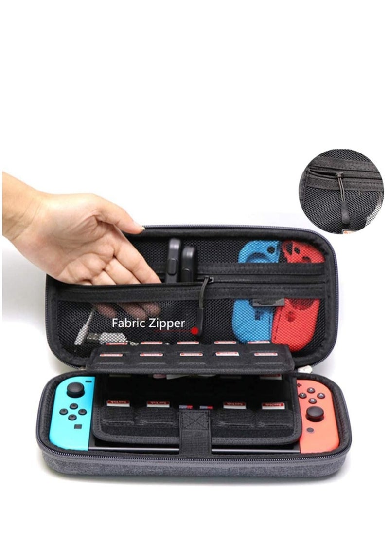 KASTWAVE Carrying Case Compatible with Nintendo Switch/Switch OLED/Switch Lite with 2 Pack Tempered Glass Screen Protectors, Waterproof Design with 10 Game Card Slots & Accessory Pocket for Travel  - Image 4