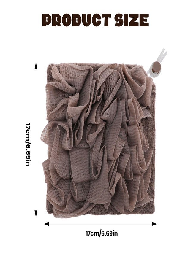 Gabrella 3 Pack 2 in 1 Loofah Washcloth with Drawstring, Soap Bar Loofah That Holds Bar Soap-Exfoliation Mesh Shower Ball, Reusable Shower Sponge for Body Wash (Coffee, Khaki, Beige - Image 2