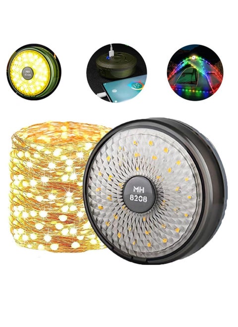 Camping String Lights – Outdoor Rechargeable LED Lights, Black Model 8208