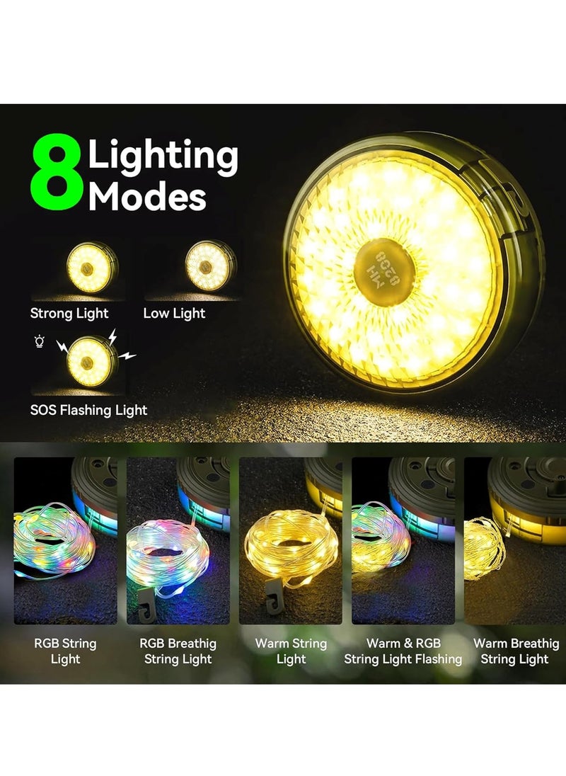 Camping String Lights – Outdoor Rechargeable LED Lights, Black Model 8208