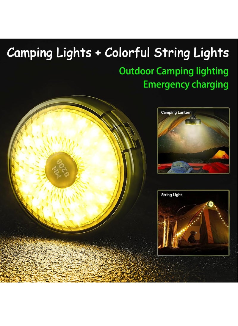 Camping String Lights – Outdoor Rechargeable LED Lights, Black Model 8208