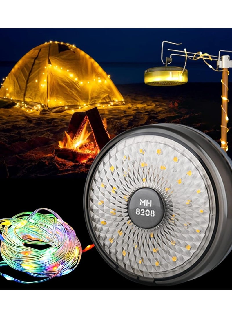 Camping String Lights – Outdoor Rechargeable LED Lights, Black Model 8208
