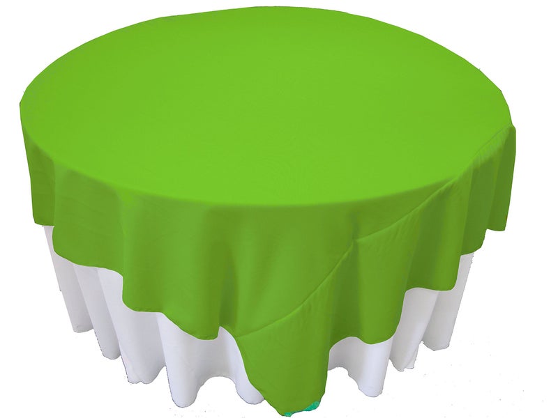La Linen Polyester Poplin Washable Square Tablecloth  Stain And Wrinkle Resistant Table Cover 90X90  Holiday 90 By 90-Inch  Lime  Tcpop90X90_Limep84 - Image 1