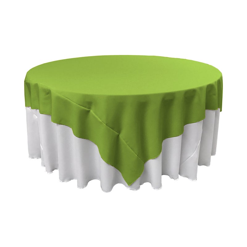 La Linen Polyester Poplin Washable Square Tablecloth  Stain And Wrinkle Resistant Table Cover 90X90  Holiday 90 By 90-Inch  Lime  Tcpop90X90_Limep84 - Image 2