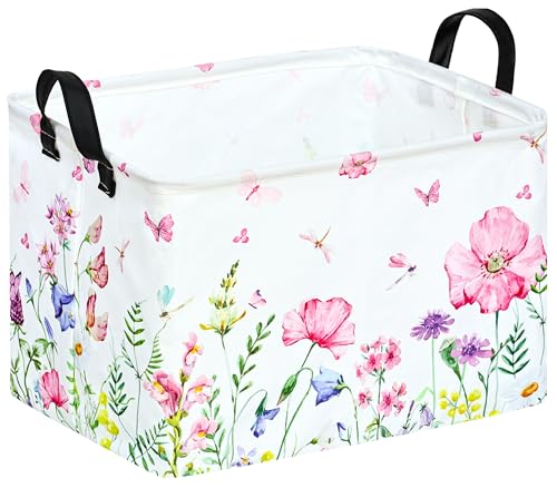 ACMUUNI Rectangle Gift Shelf Nursery Storage Basket Laundry Hamper Storage Box and Bins for Home Clothes with Handles - Image 1