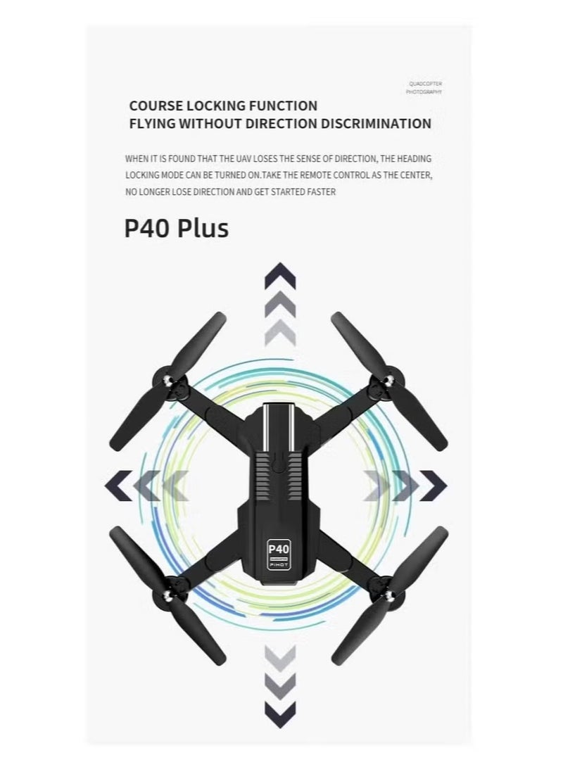 PIHOT P40 Drone with Dual Camera – Remote Camera Mode Adjustment, Visual Positioning System, 4K HD Aerial Photography, Foldable & Portable Design, Includes Travel Suitcase, Ideal for Vlogging, Aerial Shots, and Outdoor Exploration  - Image 2