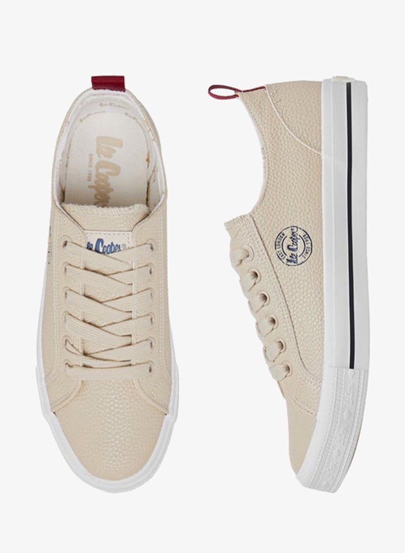 Lee Cooper Women's Logo Detail Sneakers with Lace-Up Closure - Image 1