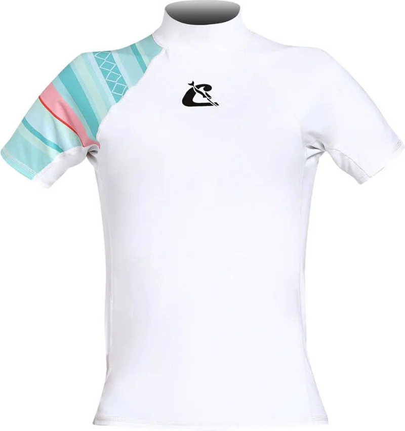 كريسي Shield Rash Guard Lady T-Shirt White - Aquamarıne-2xs - No:0