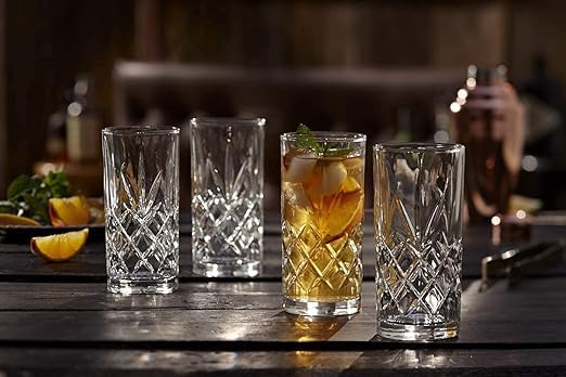 VISMII Highball Glasses Clear Heavy Base Tall Glass Long Drink Glass Drinking Glasses for Water Juice Glasses Beer Wine Whiskey and Cocktails 350 Ml Pack of 2 Transparent - Image 5