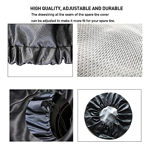 ICWEIMEI Spare Tire Cover Fit for Your SUV, Jeep, RV, Trailer, Truck, Waterproof Dust-Proof PVC Leather Tire Covers (17 inch for Diameter 31.49” - 32.68”) - Image 5