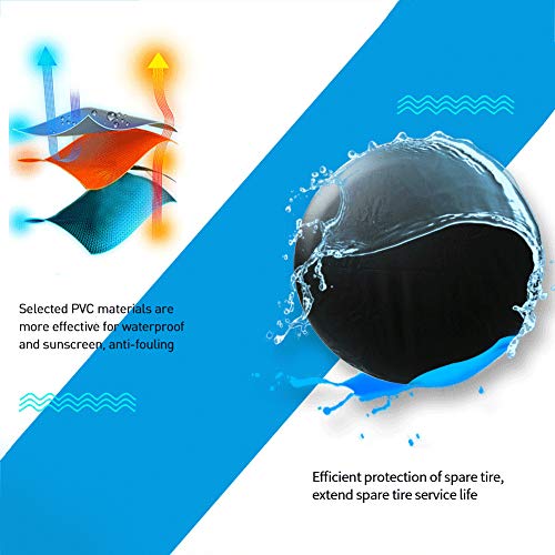 ICWEIMEI Spare Tire Cover Fit for Your SUV, Jeep, RV, Trailer, Truck, Waterproof Dust-Proof PVC Leather Tire Covers (17 inch for Diameter 31.49” - 32.68”) - Image 3