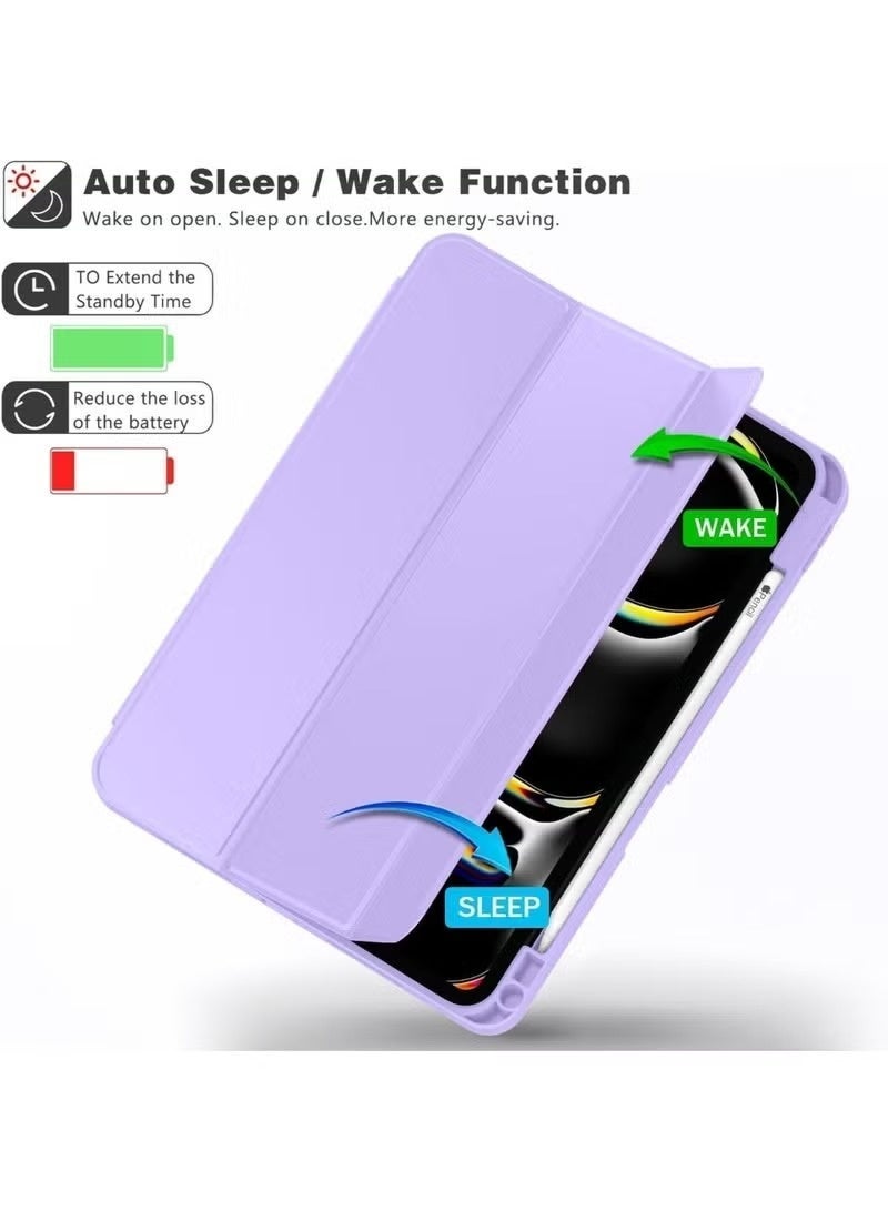 ACLIX iPad Pro 11 inch Case 2024 (M4, 5th Gen) with Pencil Holder – Slim Smart Magnetic Cover Supports USB-C Pencil, Auto Sleep/Wake, Touch ID, Trifold Stand Protective Case (Clove Purple) - Image 5