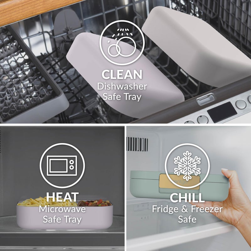 Bentgo Modern - Adult & Teen Bento Lunch Box; 3-4 Compartments, Leak-Resistant, 5.5 Cup Capacity/44 fl oz, Improved Locking Clips, Reusable, BPA-Free, Dishwasher/Microwave Safe Tray (Orchid) - Image 5