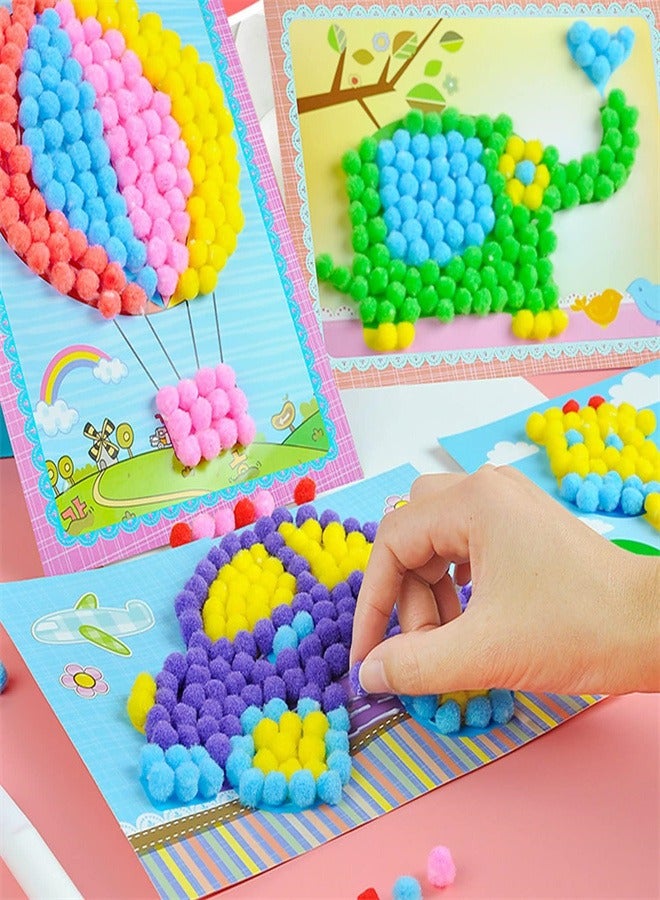 2000 Pcs Craft Pom Poms, Multicolor Fuzzy Pompom Balls Felt Balls for Kids DIY Art Creative Crafts Projects and Decoration, 1cm - Image 3