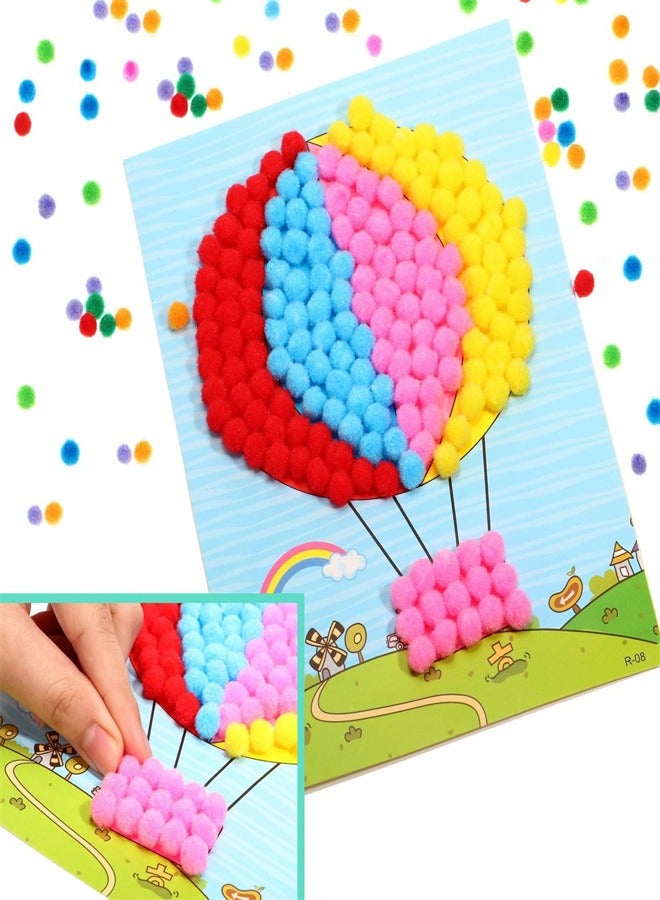 2000 Pcs Craft Pom Poms, Multicolor Fuzzy Pompom Balls Felt Balls for Kids DIY Art Creative Crafts Projects and Decoration, 1cm - Image 4
