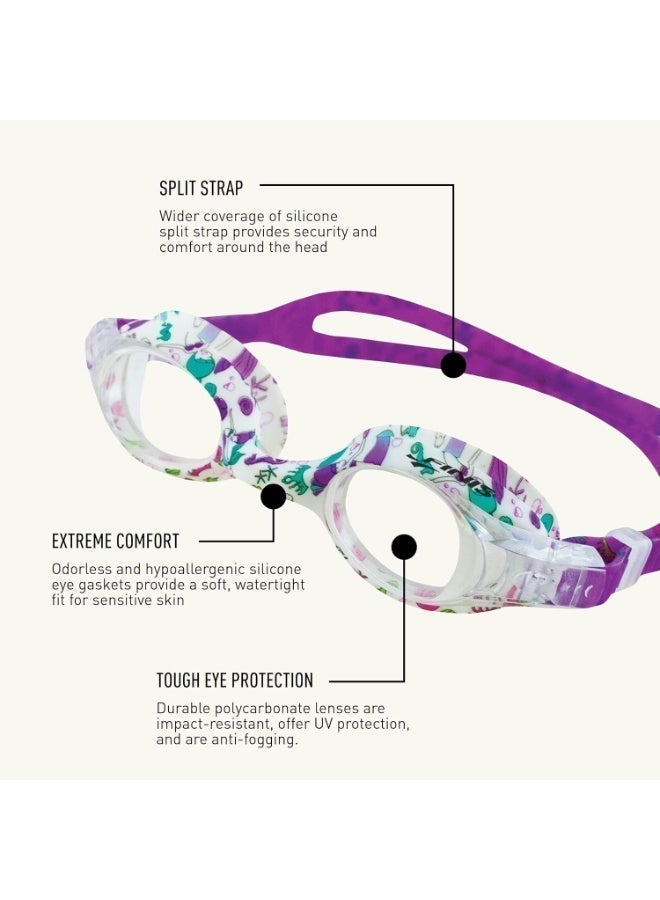 FINIS Mermaid Swim Goggles for Kids - Ages 4-10 - UV Protection - Anti-Fog Lenses - Soft Silicone Fit - Fintastic - Image 3