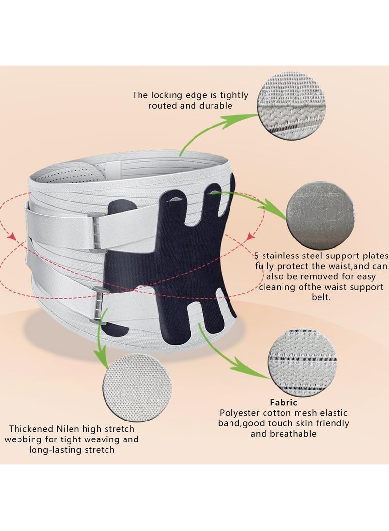 دعامة أسفل الظهر بتصميم بيونيك لتخفيف الألم، حزام دعم القطن الناعم القابل للتنفس لقرص الفقرات المنزلق وعلاج عرق النسا، حزام دعم الظهر للجنسين (XL) - Image 3