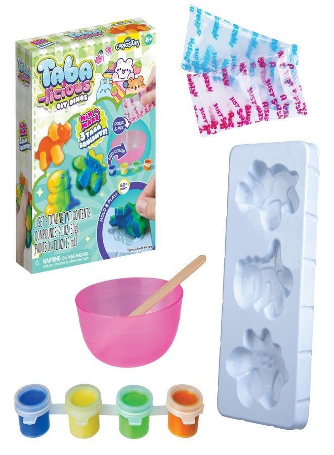 The Orb Factory ORB Tabalicious DIY Dinosaur TABA Squishy Kit - Craft Kits for Kids - Make Your Own TABA Dinosaur Squishy Toys - Includes Silicone Mold, Mix, Colors and More for Crafting Dino Squishies - All in 1 Kit - Image 2