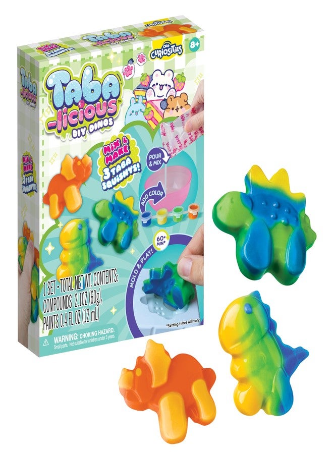 The Orb Factory ORB Tabalicious DIY Dinosaur TABA Squishy Kit - Craft Kits for Kids - Make Your Own TABA Dinosaur Squishy Toys - Includes Silicone Mold, Mix, Colors and More for Crafting Dino Squishies - All in 1 Kit - Image 1