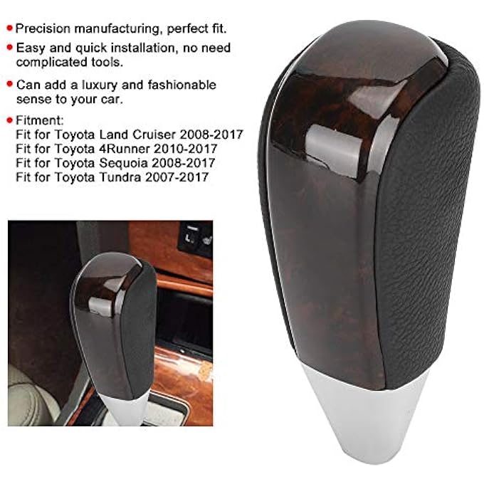 ريحني مقبض ناقل الحركة Qiilu مقبض ناقل الحركة للسيارة الأوتوماتيكية مقبض ناقل الحركة وذراع تبديل اليد مناسب لتويوتا لاند كروزر 4 رانر سيكويا 20082017 الأسود - Image 5
