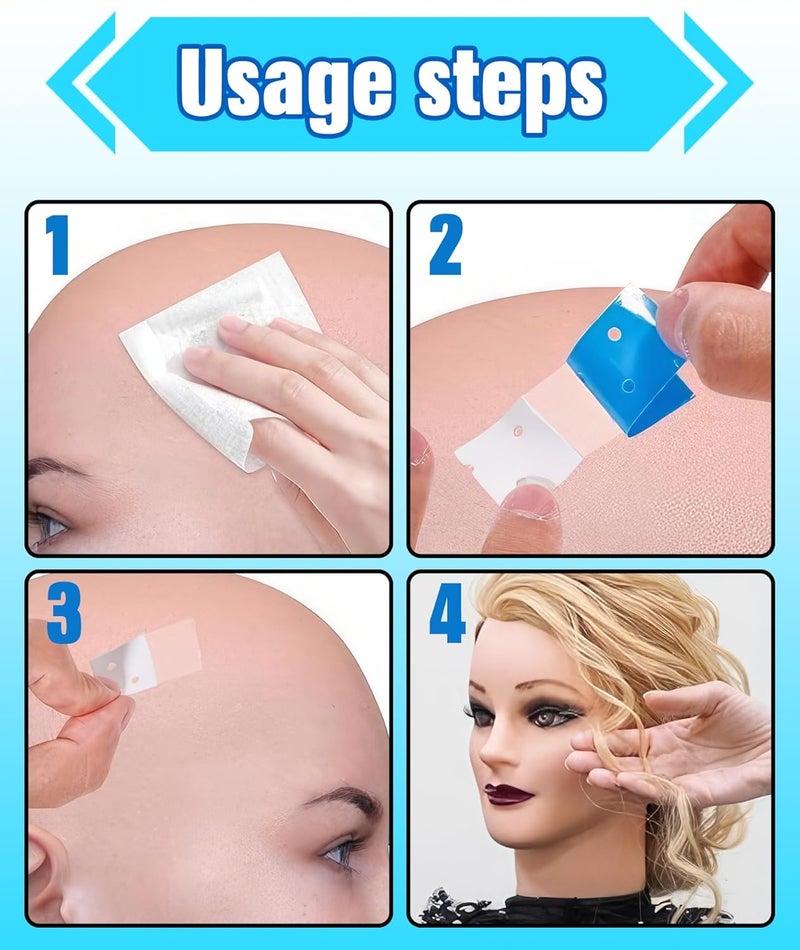 OXYGLOBE OXYGLOBE 7Pcs Adhesive TapeHair Patch Tape For Men Hair Tape Walker Tape Ultra Wig Film Special Film DoubleSided Tape Wig Replacement Adhesive Waterproof and Sweat Proof Wig Patch - Image 4