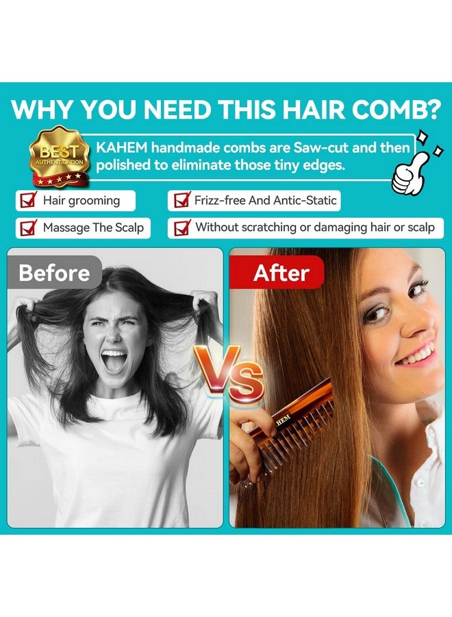 KAHEM Ahem Large Wide Tooth Comb For Women Men And Kids Handmade Wide Tooth Comb For Curly Hair.Long And Short Hair Detangler Comb For Wet And Dry. Professional Hair Cutting Combs6.29 Inch - Image 5