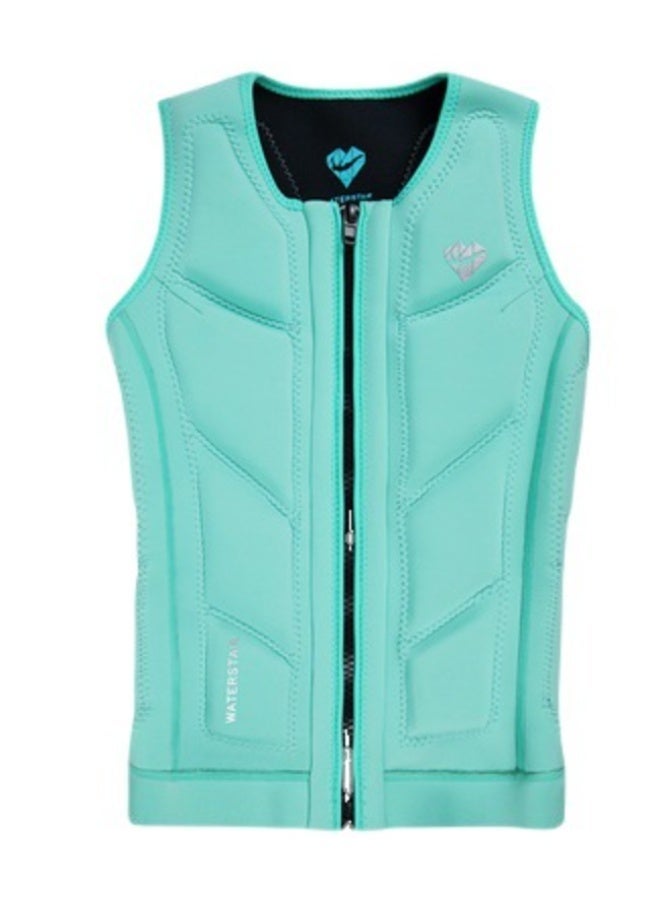 سترة نجاة نسائية من النيوبرين، خفيفة الوزن، مثالية لركوب القوارب، وصيد الأسماك، والتجديف، والتجديف، والتجديف، والتجديف، باللون الأزرق. - Image 1