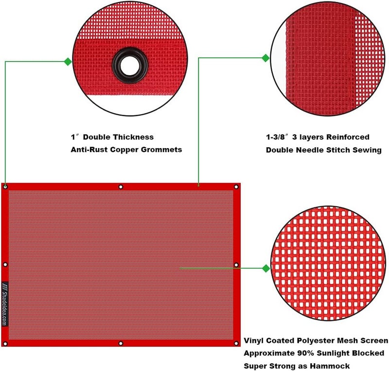 Shadeidea Sun Shade for Jeep Wrangler TJ 1997-2006 - Cherry Red UV Blocker with Storage Pouch - Image 4