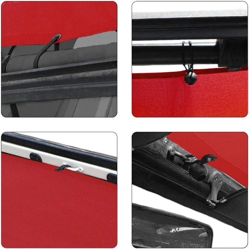 Shadeidea Sun Shade for Jeep Wrangler TJ 1997-2006 - Cherry Red UV Blocker with Storage Pouch - Image 3