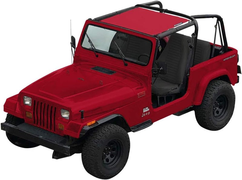 Shadeidea Sun Shade for Jeep Wrangler TJ 1997-2006 - Cherry Red UV Blocker with Storage Pouch - Image 1