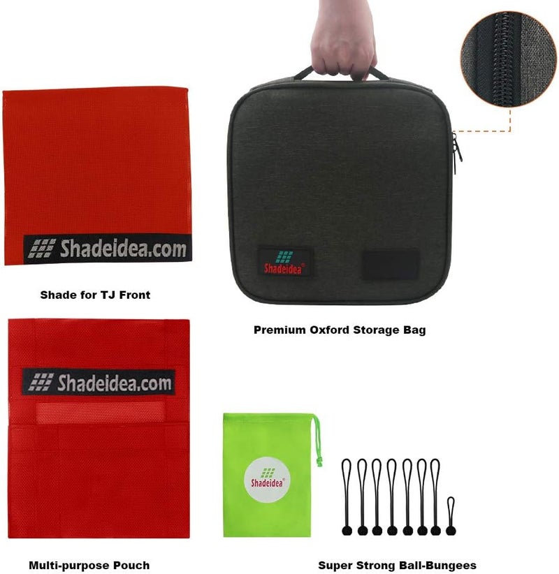 Shadeidea Sun Shade for Jeep Wrangler TJ 1997-2006 - Cherry Red UV Blocker with Storage Pouch - Image 5